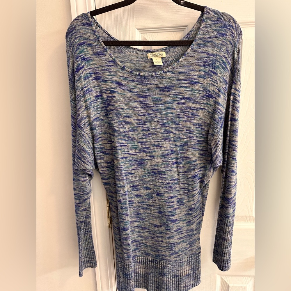 Lucky Brand Blue and Gray Long Sleeve Top
